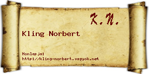 Kling Norbert névjegykártya